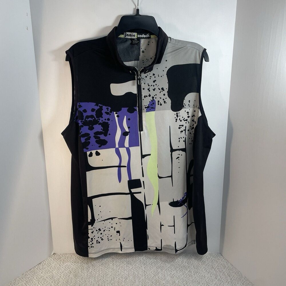 Jamie Sadock Womens XXL Top Sleeveless Multi Color Pattern Performance Artsy